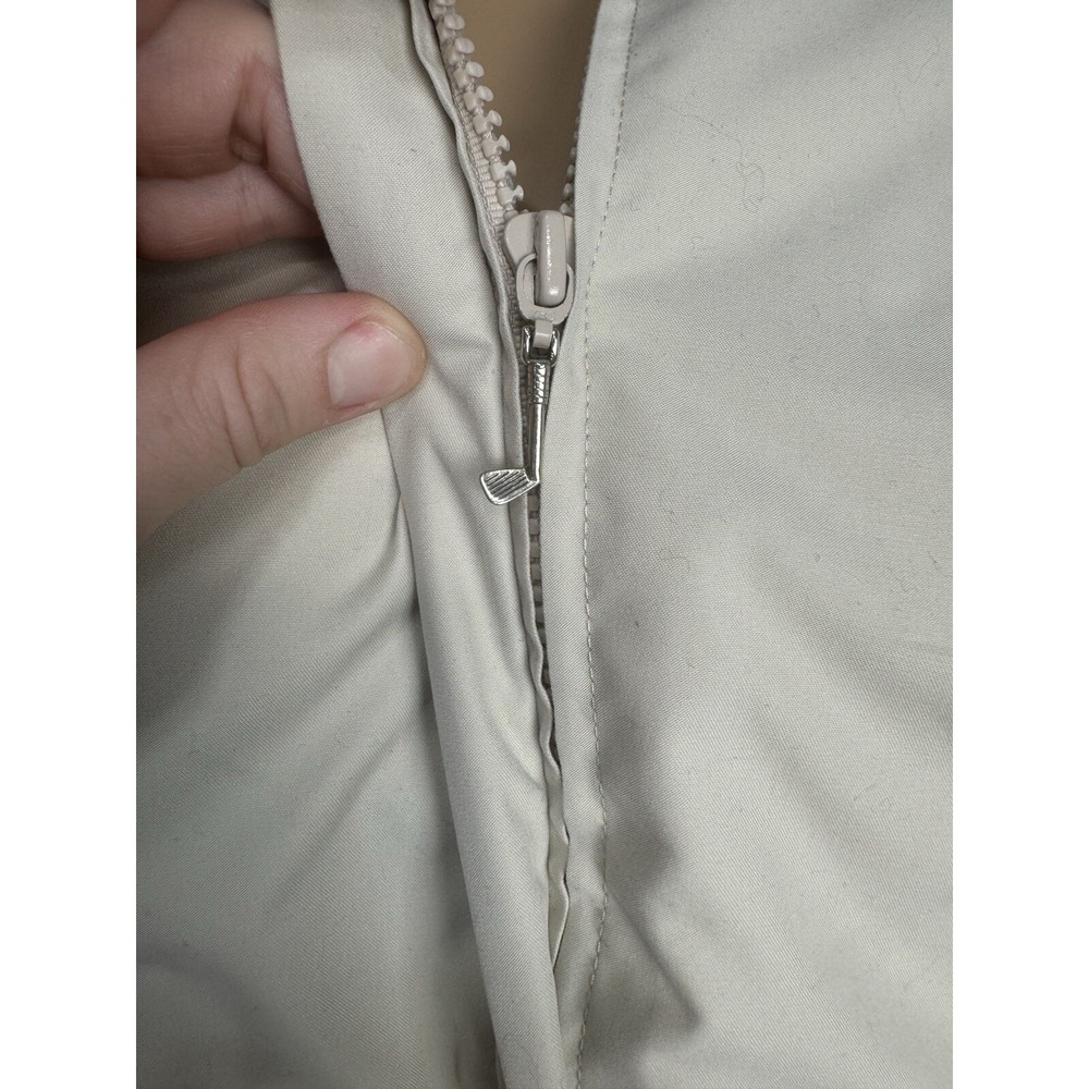 VTG LizGolf Liz Claiborne Tan Pullover Golf Windbreaker Jacket Rain‎ Coat Sz L - Picture 2 of 16